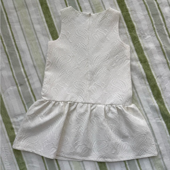 Victoria Beckham White Brocade Drop-Waist Dress for Girls - Picture 3 of 8